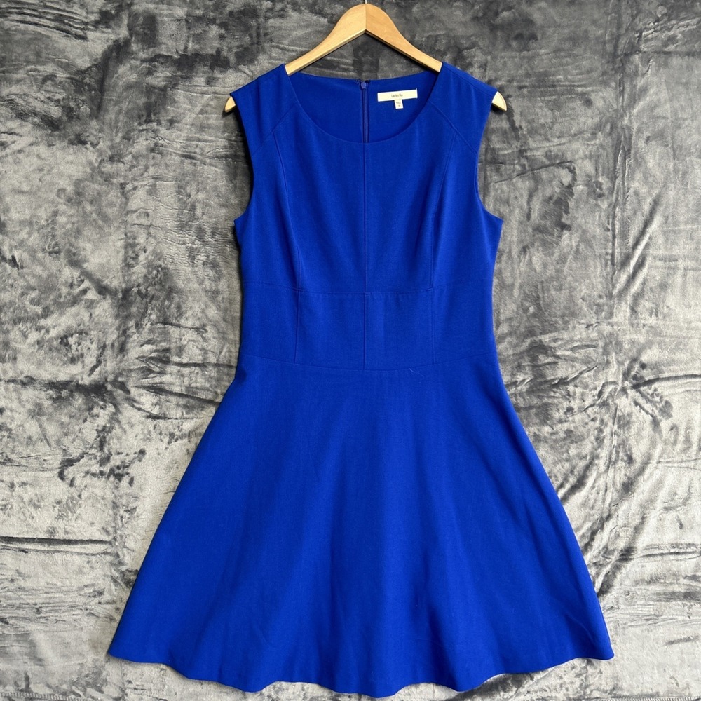 Lark & Ro Women's‎ 10 Sleeveless Blue Dress Knee Business Party Dinner Zip Lined